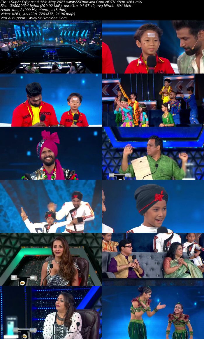 Super Dancer 4 16th May 2021 HDTV 480p 720p x264 300MB Download