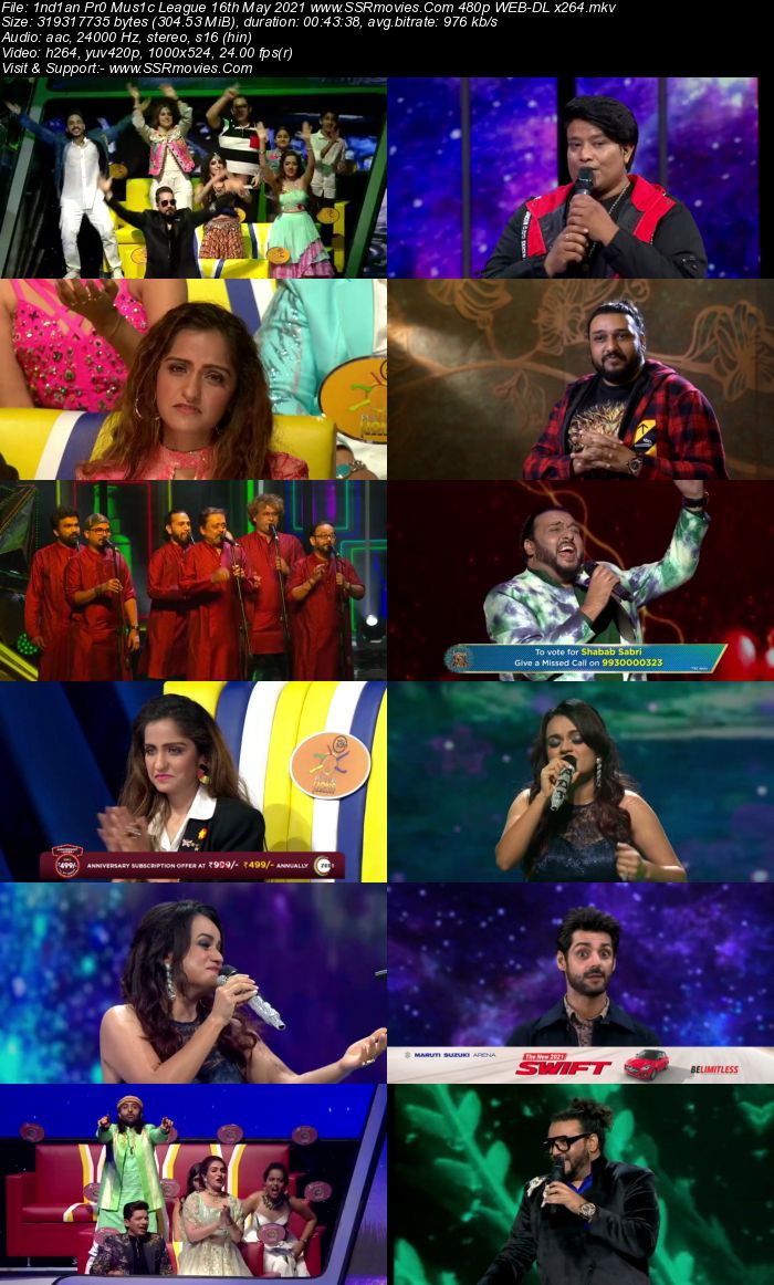 Indian Pro Music League 16th May 2021 480p WEB-DL 300MB Download