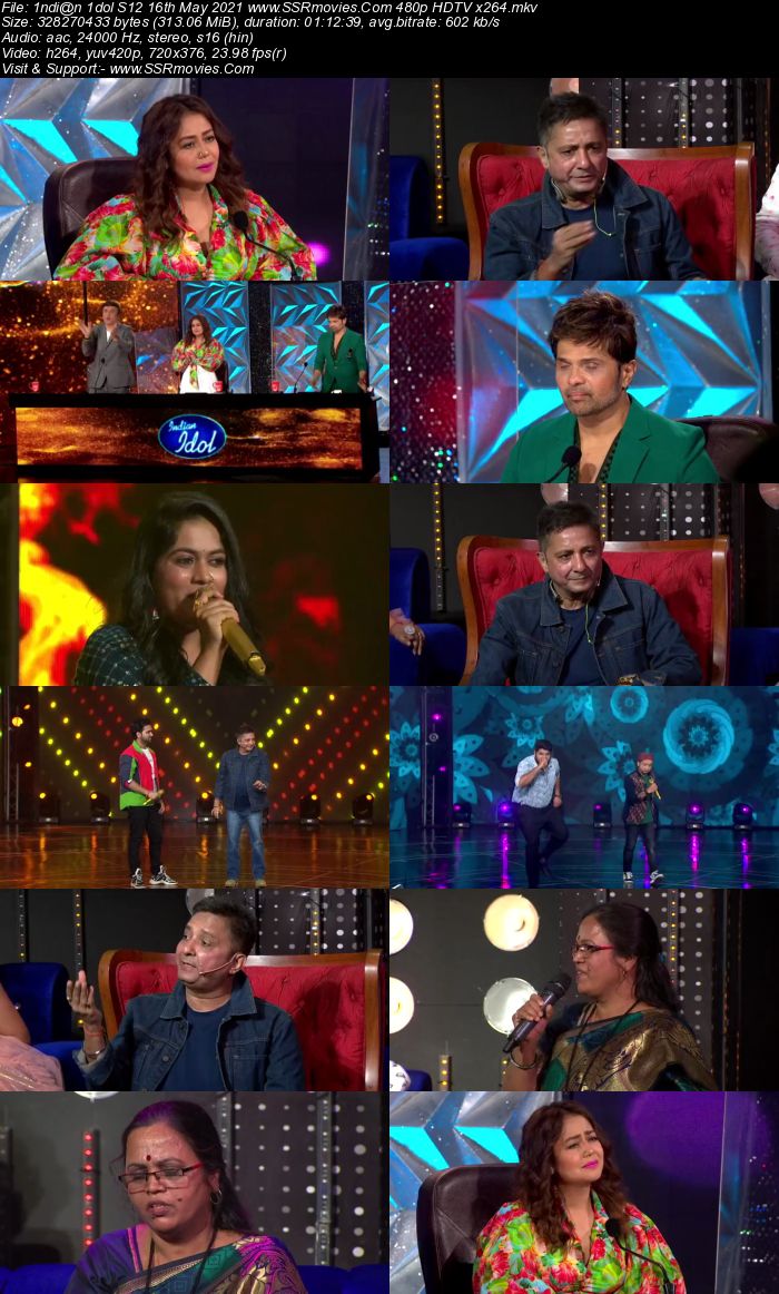 Indian Idol S12 16th May 2021 480p 720p HDTV x264 550MB Download