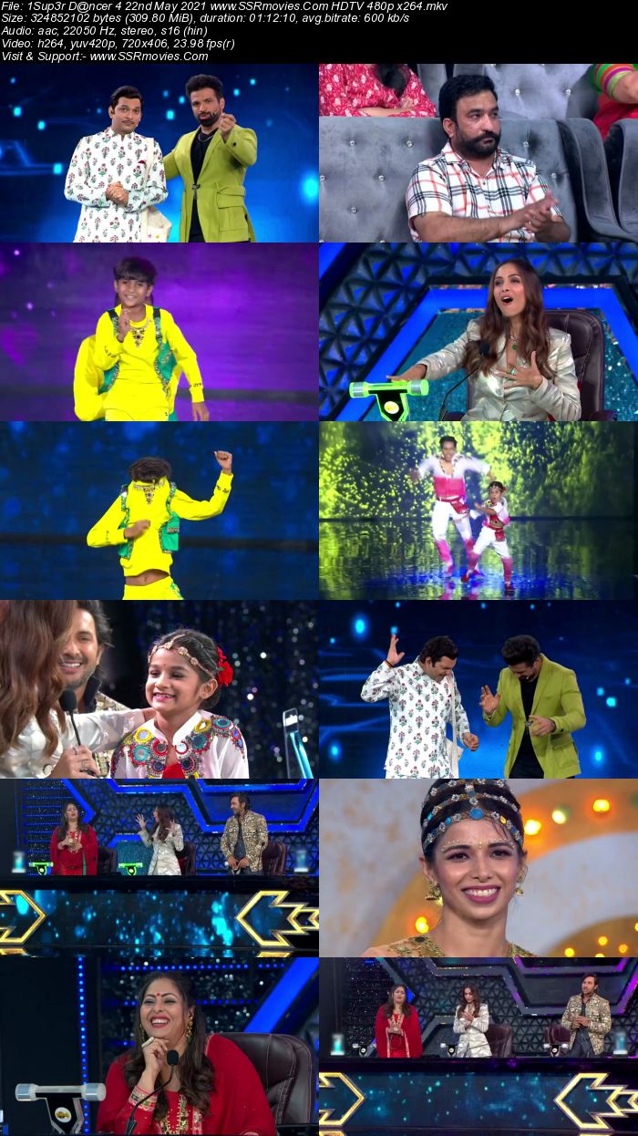 Super Dancer 4 22nd May 2021 HDTV 480p 720p x264 300MB Download