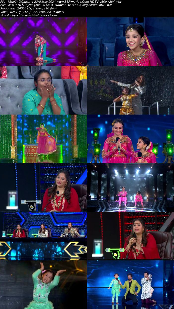 Super Dancer 4 23rd May 2021 HDTV 480p 720p x264 300MB Download