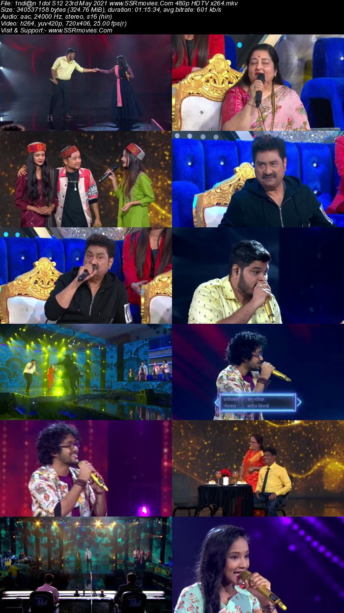 Indian Idol S12 23rd May 2021 480p 720p HDTV x264 300MB Download