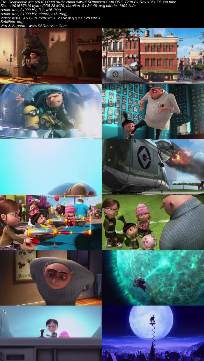 Despicable Me (2010) Dual Audio Hindi 480p BluRay x264 300MB ESubs Full Movie Download