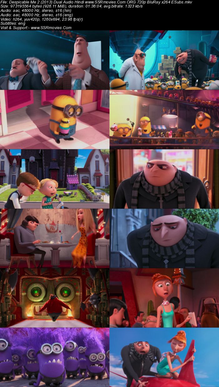 Despicable Me 2 (2013) Dual Audio Hindi ORG 480p BluRay 300MB ESubs Full Movie Download