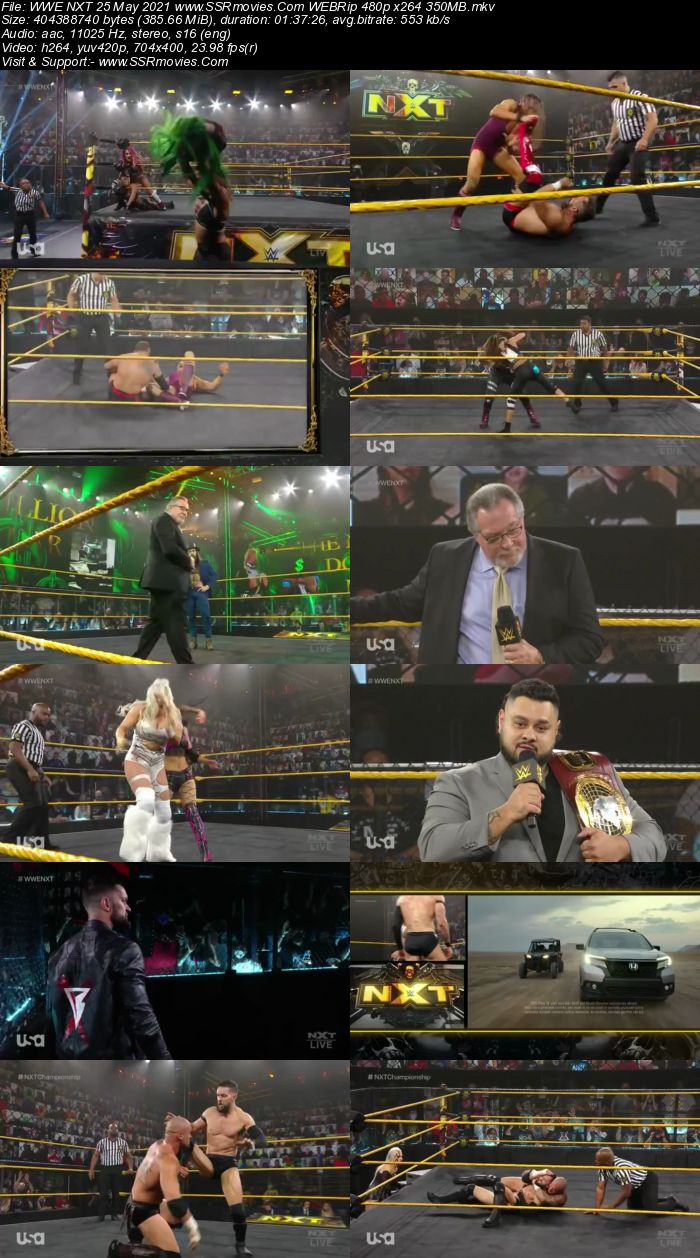 WWE NXT 25th May 2021 HDTV 480p Full Show Download