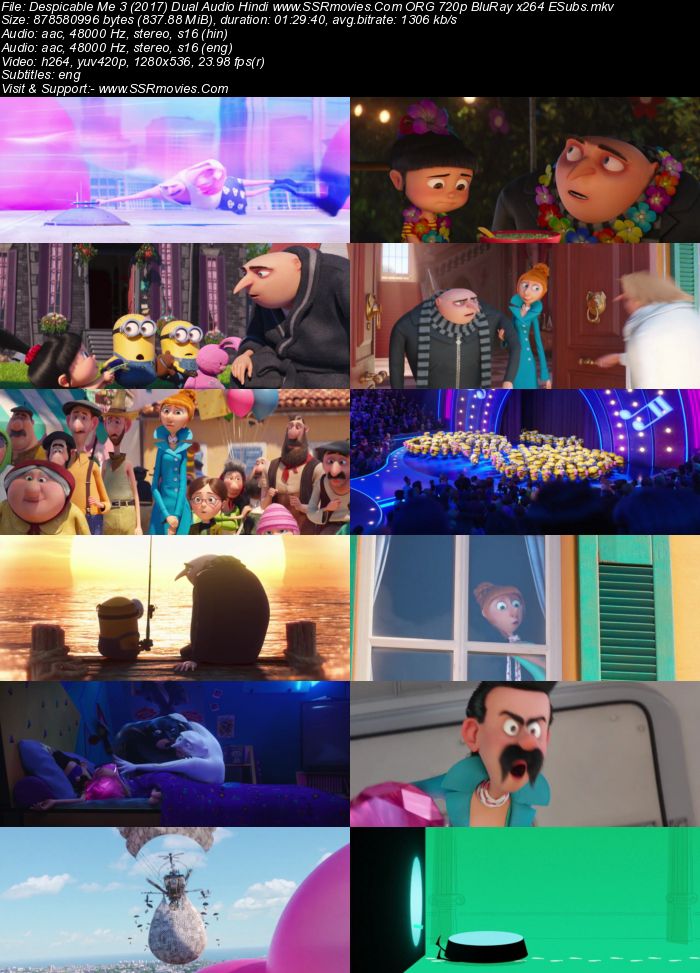 Despicable Me 3 (2017) Dual Audio Hindi 480p BluRay x264 300MB ESubs Full Movie Download