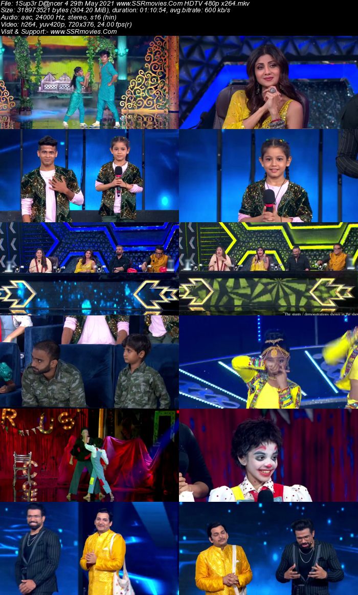 Super Dancer 4 29th May 2021 HDTV 480p 720p x264 300MB Download