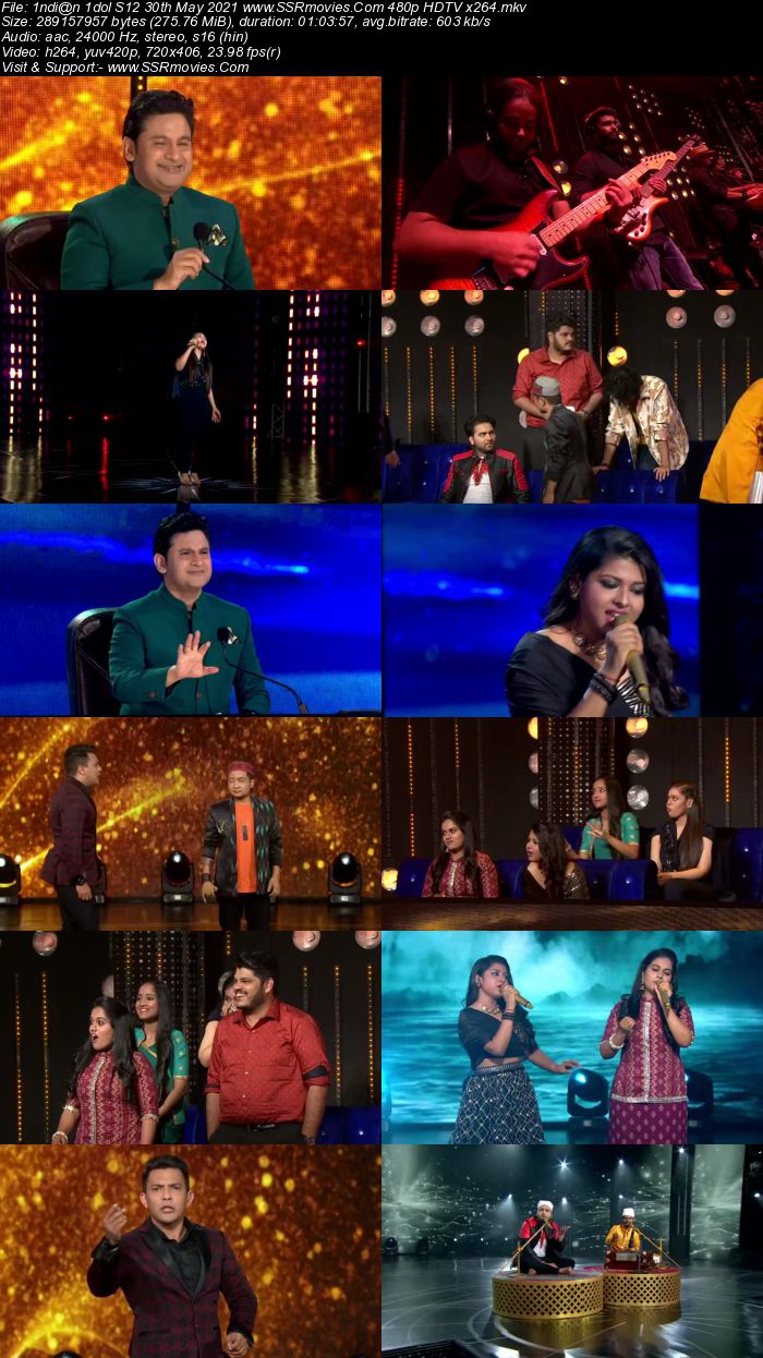 Indian Idol S12 30th May 2021 480p 720p HDTV x264 300MB Download