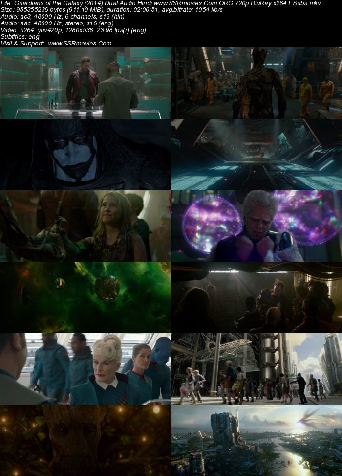 Guardians of the Galaxy (2014) Dual Audio Hindi 720p BluRay x264 900MB Full Movie Download