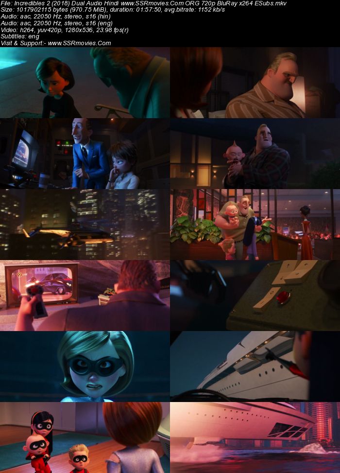 Incredibles 2 (2018) Dual Audio Hindi ORG 480p BluRay 400MB ESubs Full Movie Download