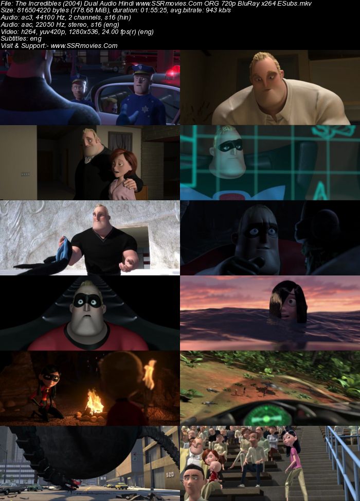 The Incredibles (2004) Dual Audio Hindi ORG 480p BluRay 350MB ESubs Full Movie Download