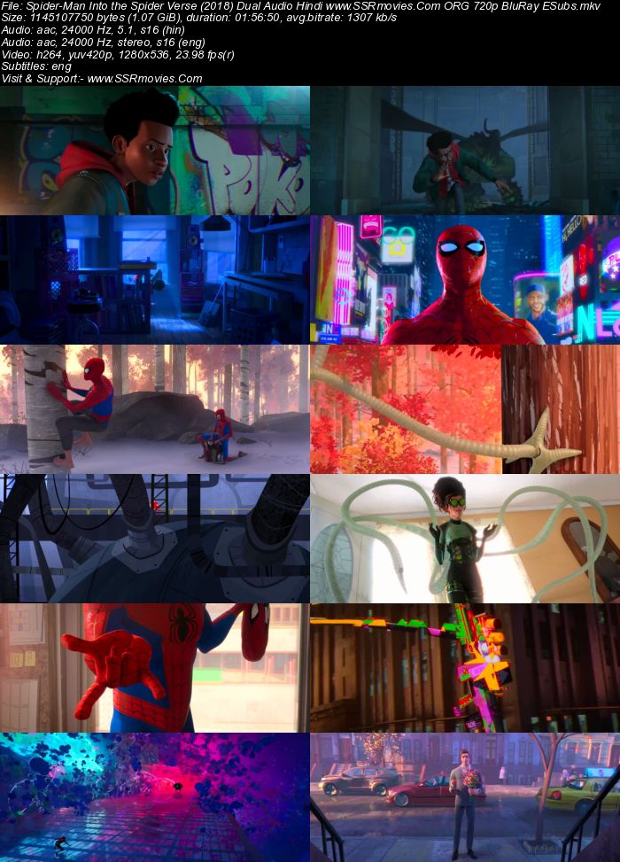 Spider-Man Into the Spider-Verse (2018) Dual Audio Hindi 480p BluRay 350MB ESubs Full Movie Download