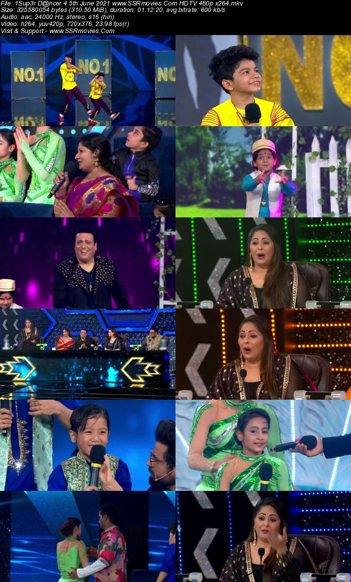 Super Dancer 4 5th June 2021 HDTV 480p 720p x264 300MB Download