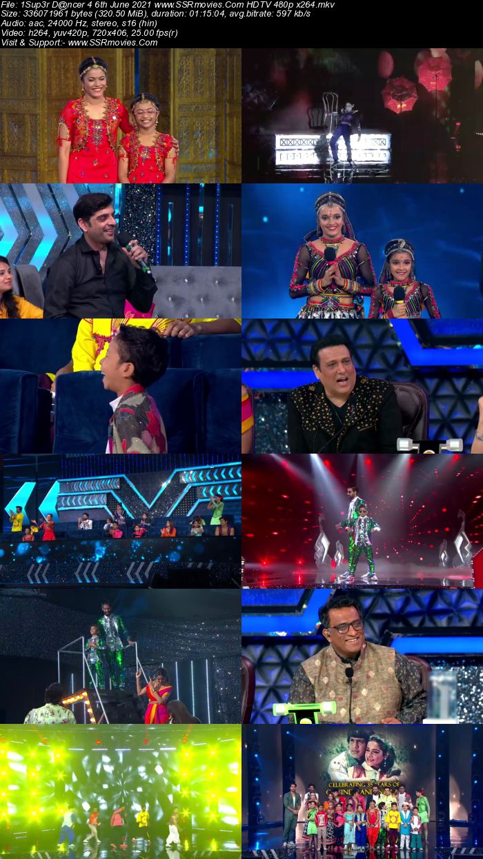 Super Dancer 4 6th June 2021 HDTV 480p 720p x264 300MB Download