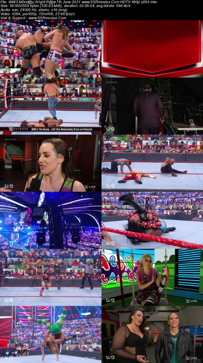 WWE Monday Night Raw 7th June 2021 HDTV 480p 720p Download