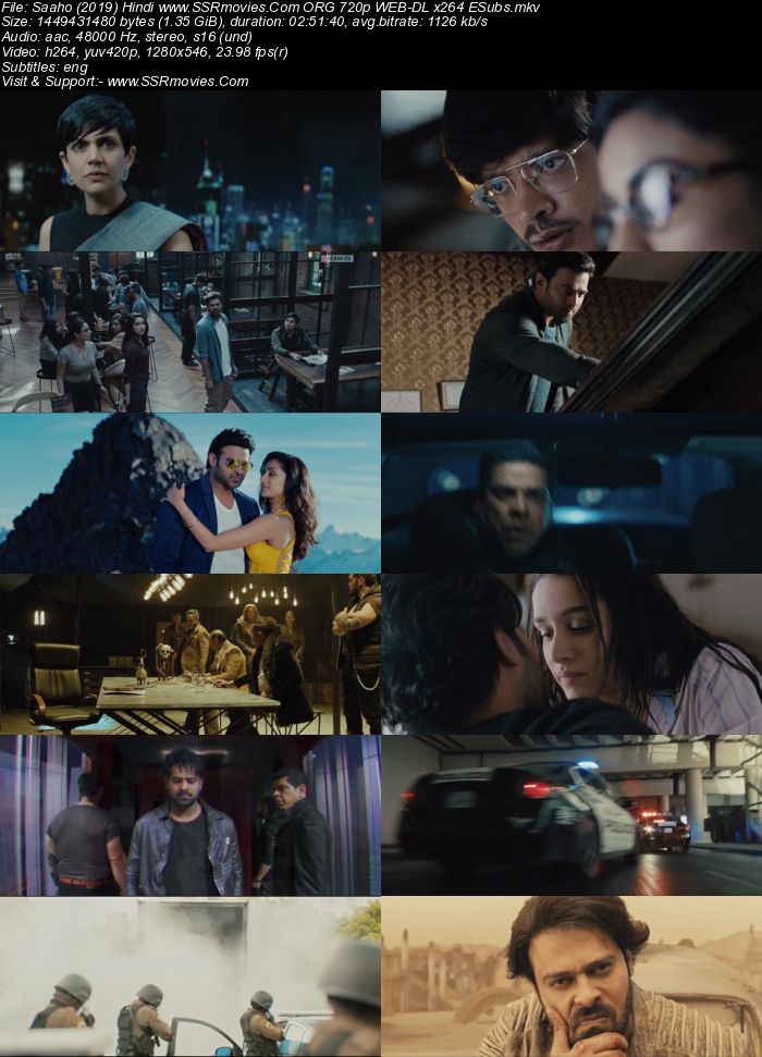 Saaho (2019) Hindi 720p WEB-DL x264 1.3GB Full Movie Download