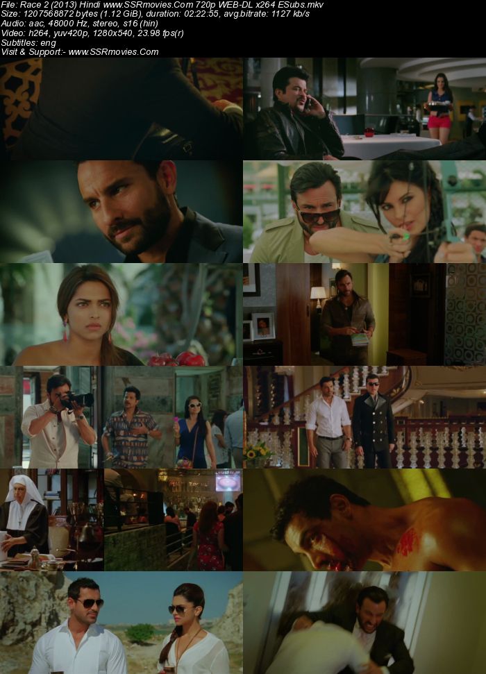 Race 2 (2013) Hindi 480p WEB-DL x264 400MB ESubs Full Movie Download