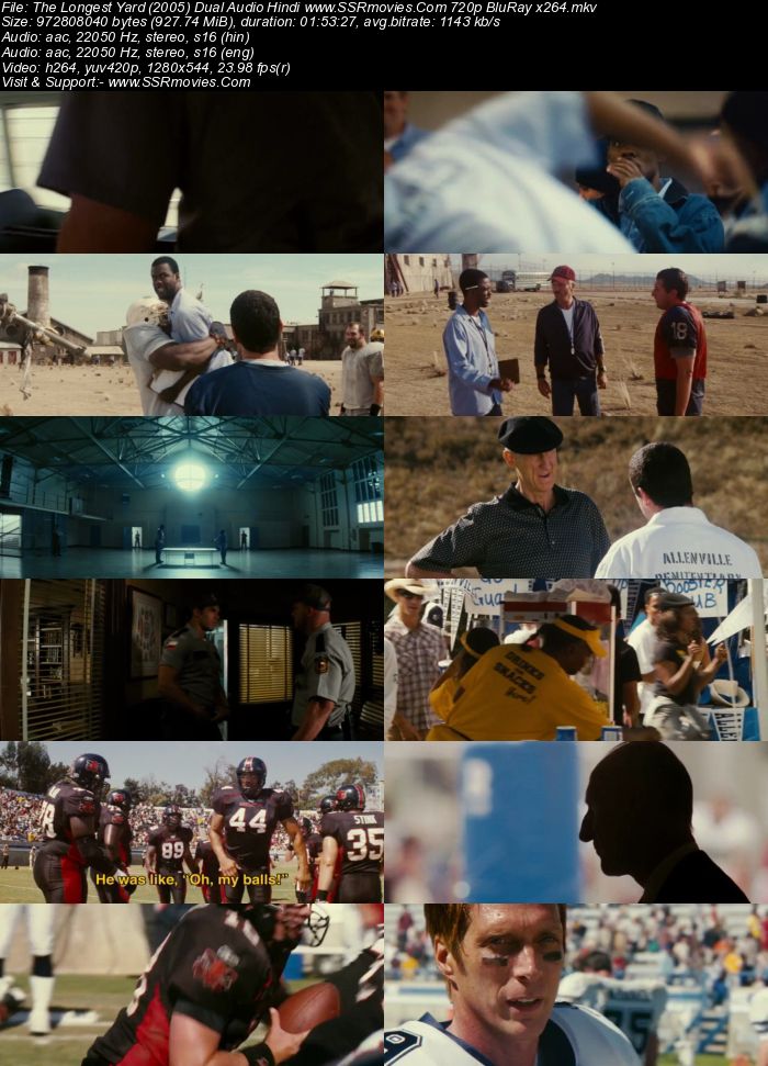 The Longest Yard (2005) Dual Audio Hindi 720p BluRay x264 900MB Full Movie Download