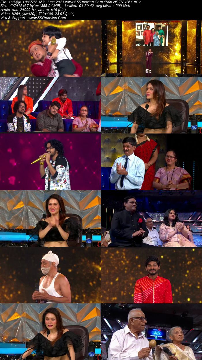 Indian Idol S12 13th June 2021 480p 720p HDTV x264 300MB Download