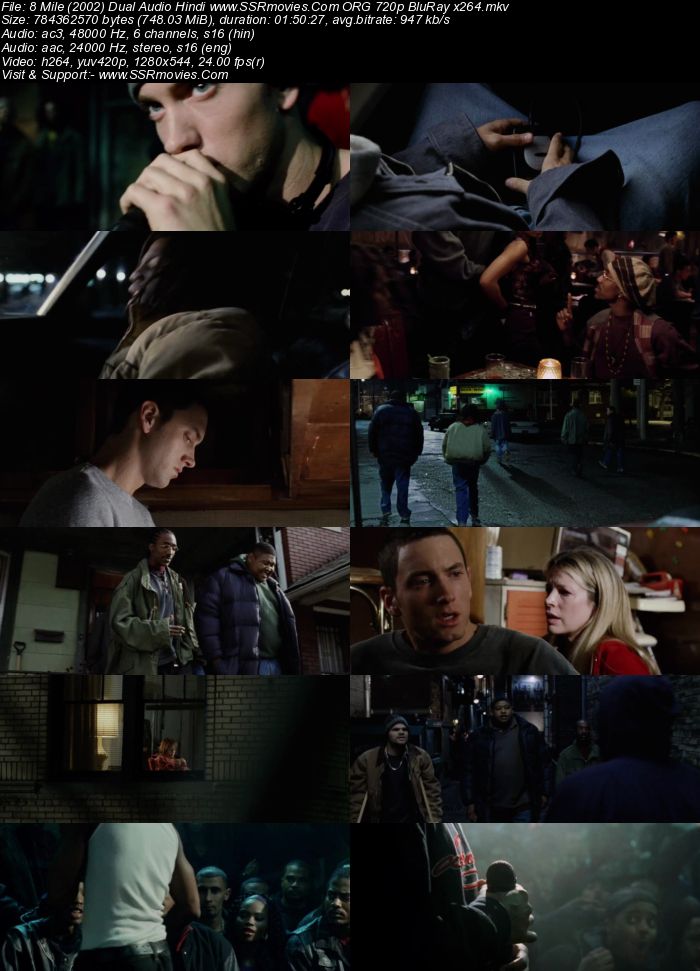 8 Mile (2002) Dual Audio Hindi ORG 480p BluRay x264 350MB ESubs Full Movie Download