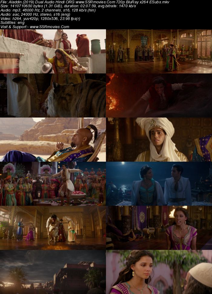 Aladdin (2019) Dual Audio Hindi ORG 480p BluRay x264 400MB ESubs Full Movie Download