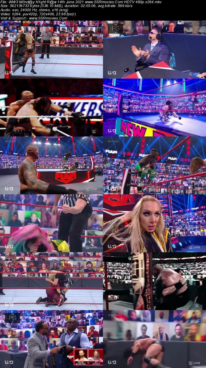 WWE Monday Night Raw 14th June 2021 HDTV 480p 720p Download