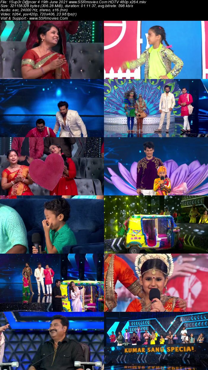 Super Dancer 4 19th June 2021 HDTV 480p 720p x264 300MB Download