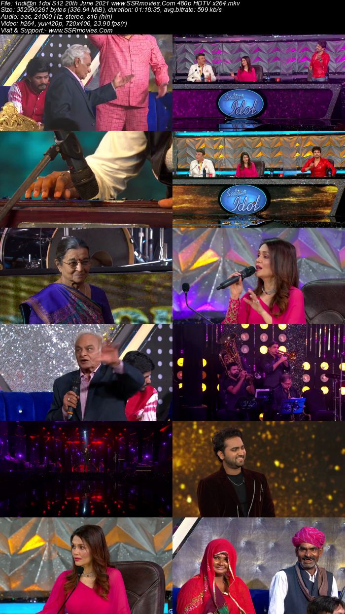 Indian Idol S12 20th June 2021 480p 720p HDTV x264 300MB Download