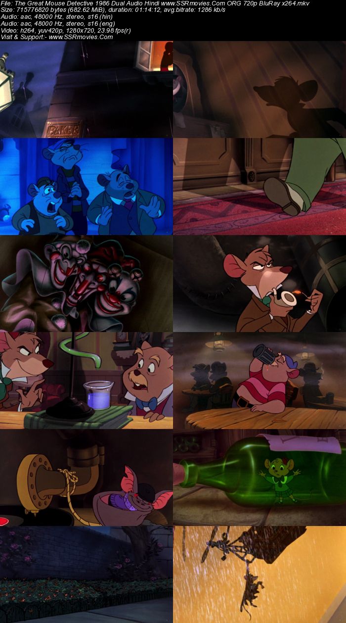 The Great Mouse Detective (1986) Dual Audio Hindi 480p BluRay 250MB Full Movie Download