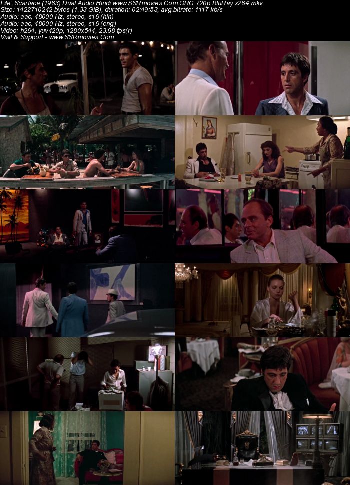 Scarface (1983) Dual Audio Hindi 720p BluRay x264 1.3GB Full Movie Download