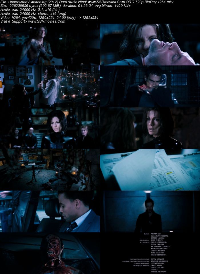 Underworld Awakening (2012) Dual Audio Hindi 480p BluRay x264 300MB Full Movie Download