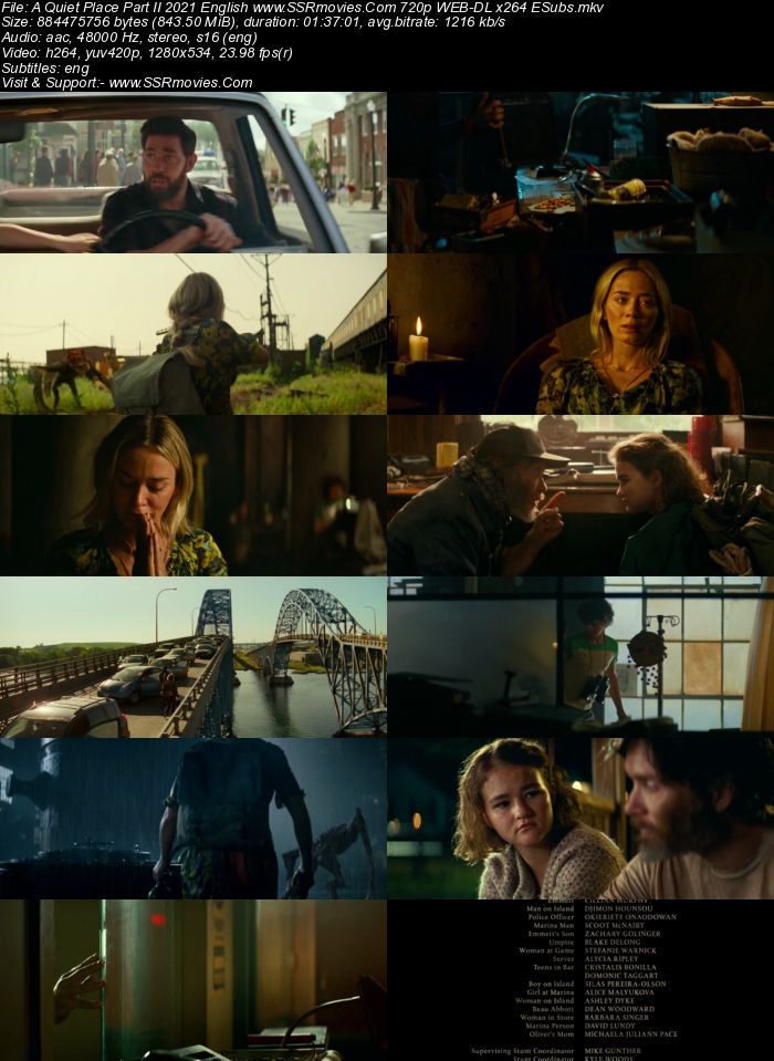 A Quiet Place Part II (2020) English 720p WEB-DL x264 800MB Full Movie Download