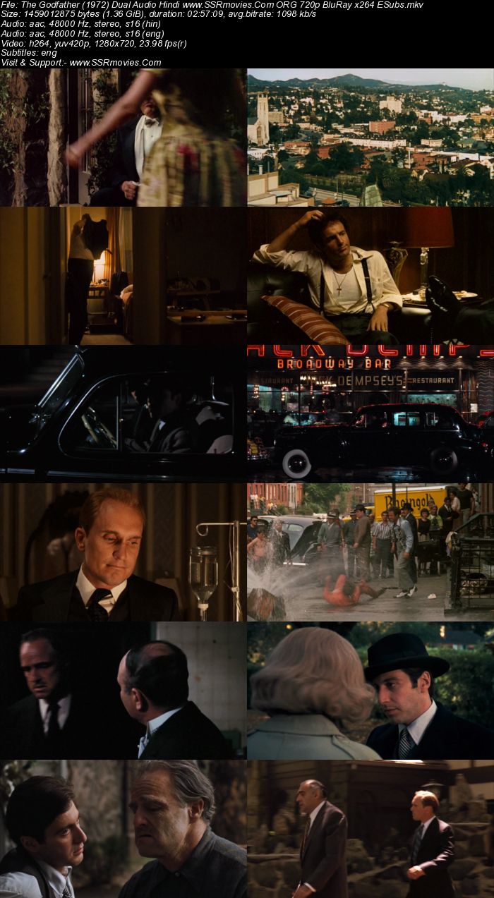 The Godfather (1972) Dual Audio Hindi 720p BluRay x264 1.4GB Full Movie Download