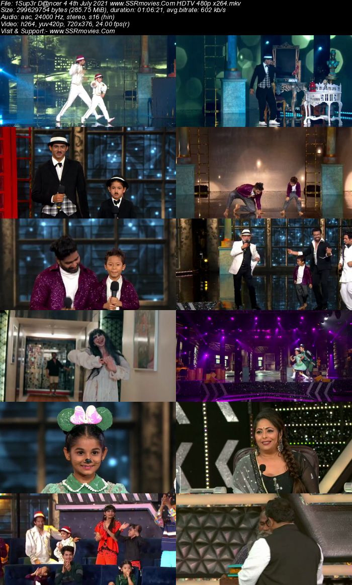 Super Dancer 4 4th July 2021 HDTV 480p 720p x264 300MB Download