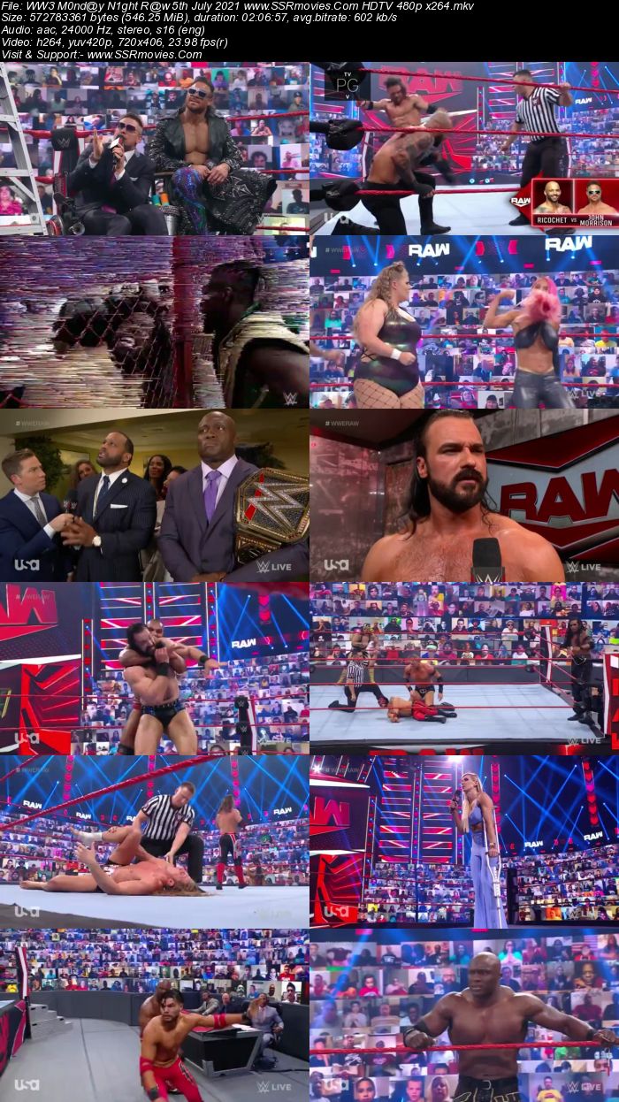 WWE Monday Night Raw 5th July 2021 HDTV 480p 720p Download