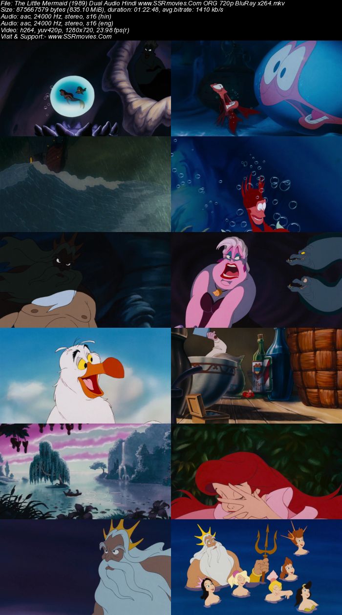 The Little Mermaid (1989) Dual Audio Hindi 720p WEB-DL x264 800MB Full Movie Download