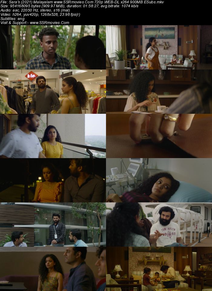Sara's (2021) Malayalam 720p WEB-DL x264 900MB Full Movie Download