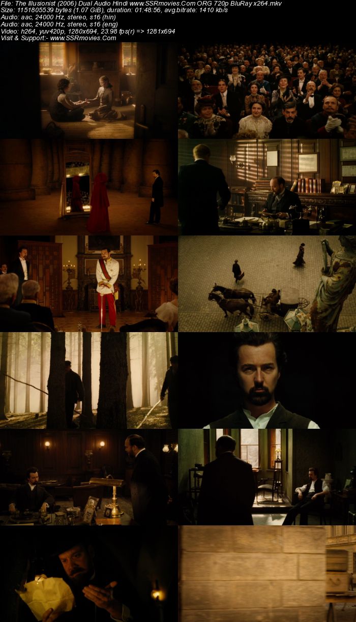 The Illusionist (2006) Dual Audio Hindi ORG 480p BluRay 350MB ESubs Full Movie Download