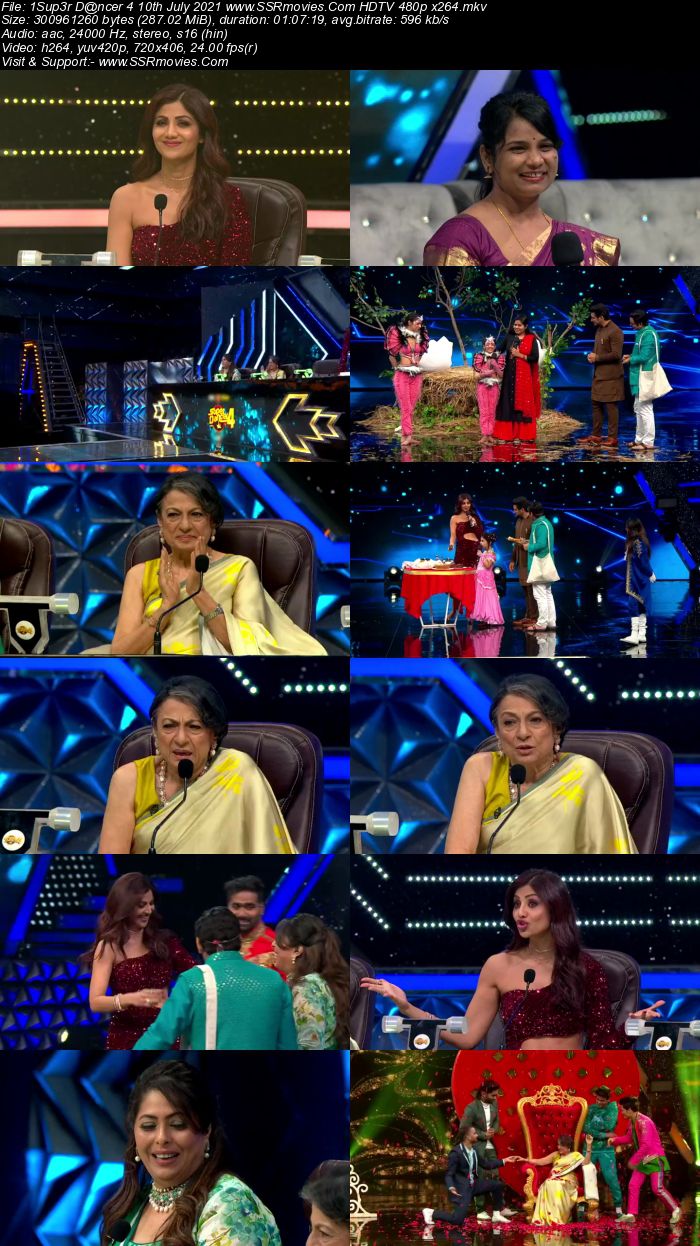 Super Dancer 4 10th July 2021 HDTV 480p 720p x264 300MB Download