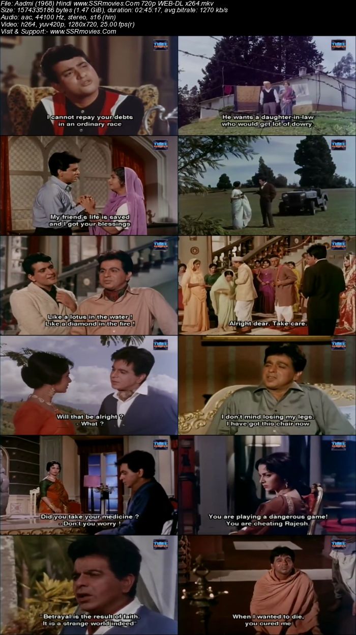 Aadmi (1968) Hindi 480p WEB-DL 500MB ESubs Full Movie Download