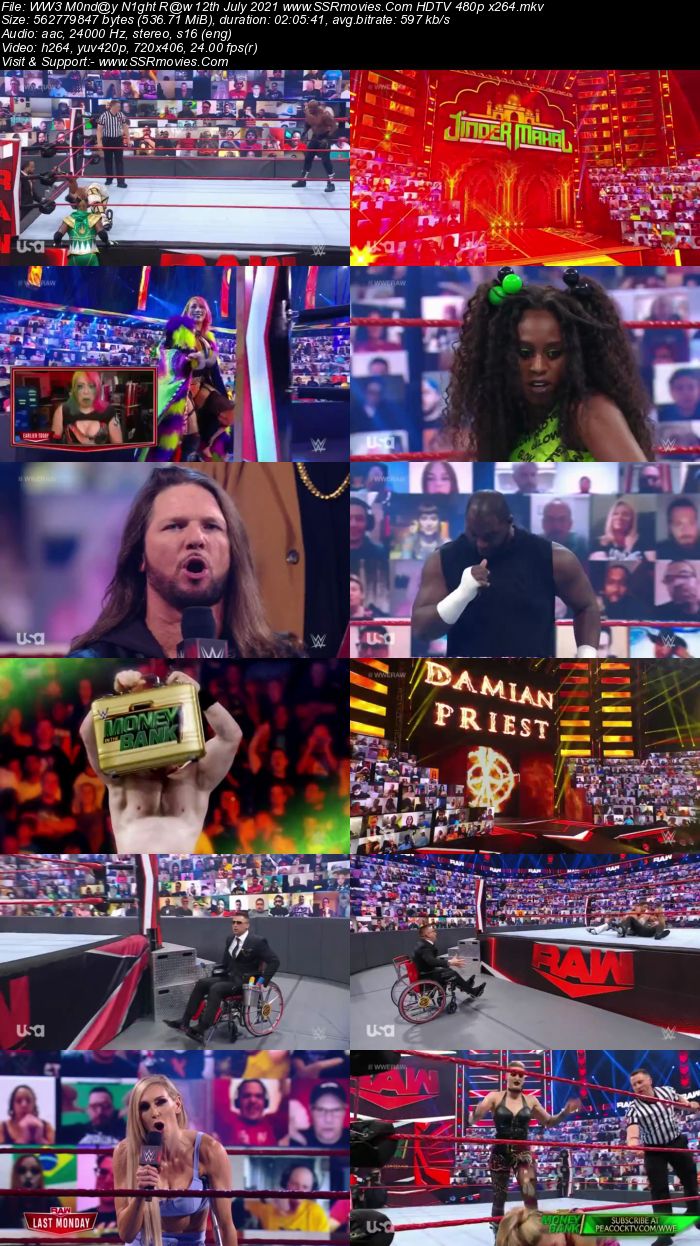 WWE Monday Night Raw 12th July 2021 HDTV 480p 720p Download
