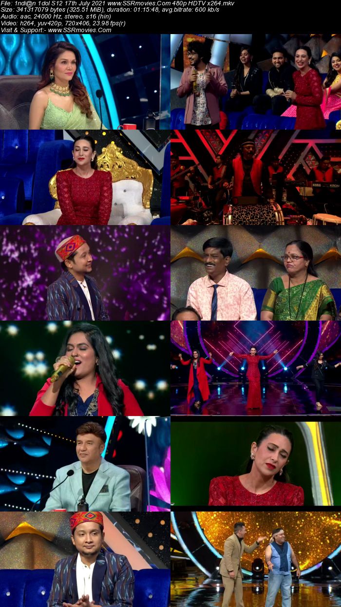 Indian Idol S12 17th July 2021 480p 720p HDTV x264 300MB Download