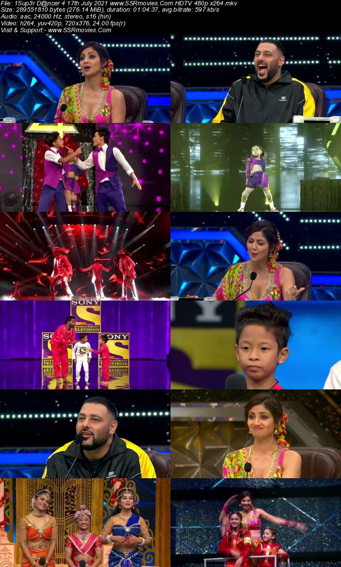 Super Dancer 4 17th July 2021 HDTV 480p 720p x264 300MB Download