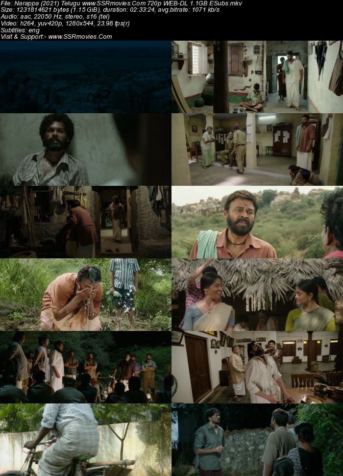 Narappa (2021) Telugu 480p WEB-DL x264 450MB ESubs Full Movie Download