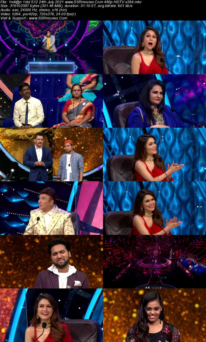 Indian Idol S12 24th July 2021 480p 720p HDTV x264 300MB Download