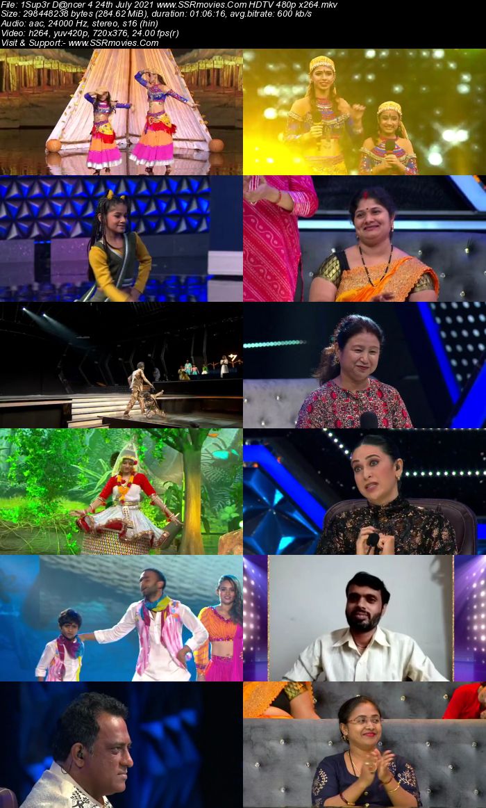 Super Dancer 4 24th July 2021 HDTV 480p 720p x264 300MB Download