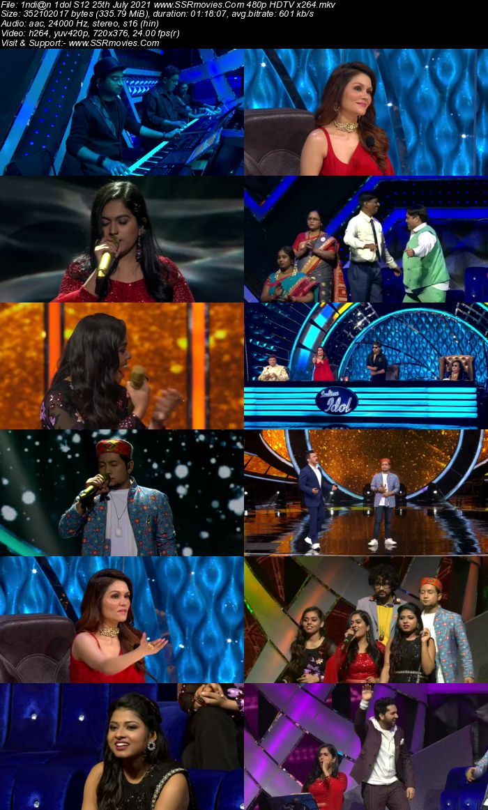 Indian Idol S12 25th July 2021 480p 720p HDTV x264 300MB Download