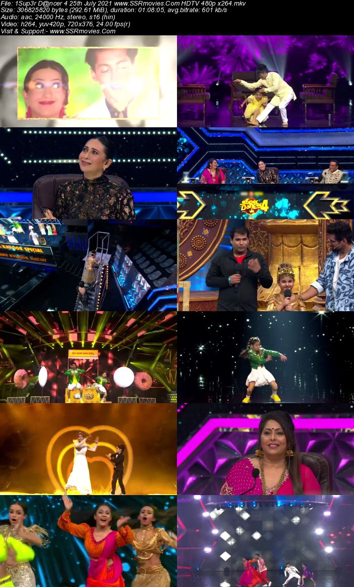 Super Dancer 4 25th July 2021 HDTV 480p 720p x264 300MB Download