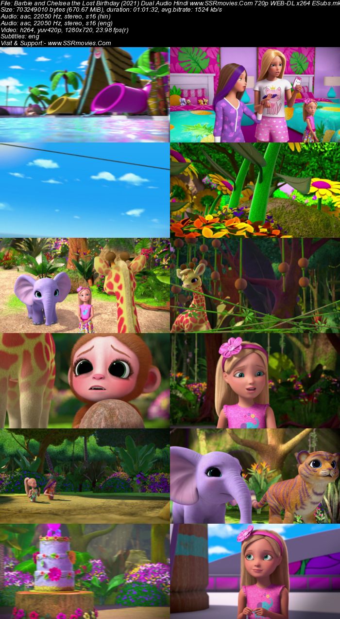 Barbie & Chelsea the Lost Birthday (2021) Dual Audio Hindi ORG 480p WEB-DL 200MB ESubs Full Movie Download