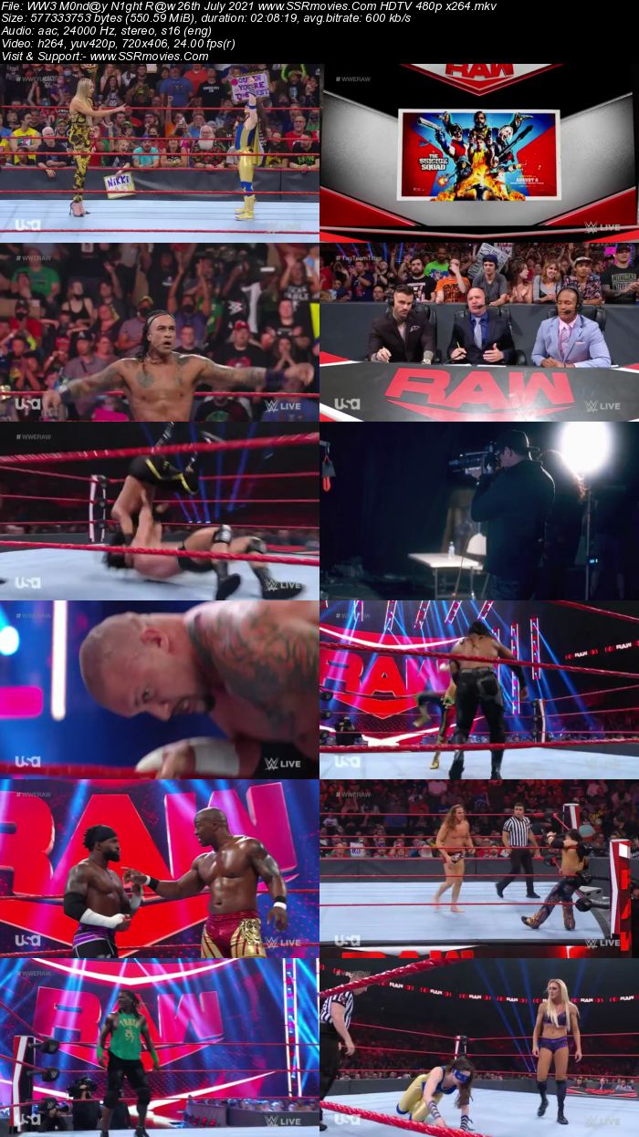 WWE Monday Night Raw 26th July 2021 HDTV 480p 720p Download